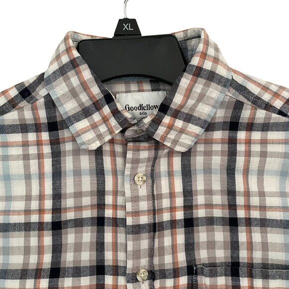 Mens Plaid Shirt Size S Long Sleeve Button-Down Cotton by Goodfellow and Co - Picture 7 of 7